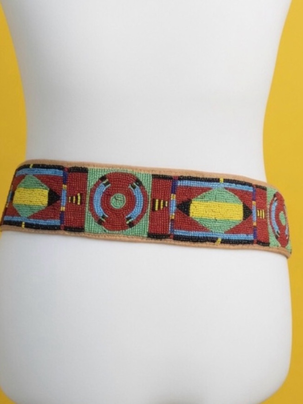 Double D Ranch Hand Beaded leather belt RTL $500 30” - Picture 2 of 11
